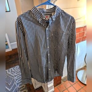 Levi's blue checkered gingham button-down shirt